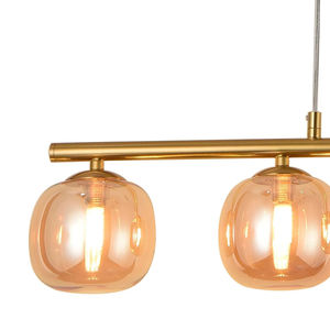Nicoletta Golden Iron Lustre à suspension moderne à 5 lumières Plafonnier personnalisé de qualité avec corps en PC à LED et interrupteur à base de verre - Product Image 5