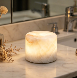 Lámpara de Ambiente Táctil Portátil, Cilíndrica, Estilo Italiano Minimalista, Decoración de Lujo para el Hogar, Cilindro de Mármol - Product Image 5