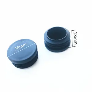 Factory supplier 38*38 mm round black color insert type durable square tubing plastic plugs