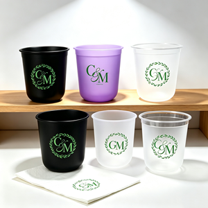 Vente en gros de gobelets en plastique jetables pour boissons froides, café, thé au lait à bulles Boba, cocktails, avec couvercles en dôme, 12 oz, 16 oz, 20 oz, 24 oz - Product Image 1