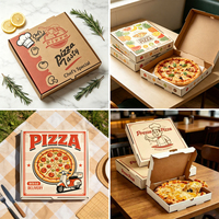 Wholesale Custom Pizza Boxes Corrugated Kraft Paper Food Packaging for Takeaway Delivery Restaurants and Pizzerias
