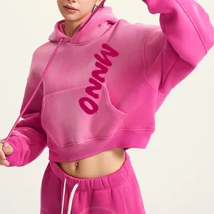 Sweat à capuche délavé avec logo personnalisé Streetwear Pullover Essentials de haute qualité Sweat à capuche oversize pour femmes