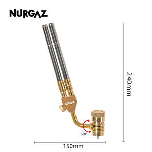 Torche de soudage sans oxygène Nurgaz, 250 mm, tête inclinée rotative à 360 degrés, refroidie par air, pour gaz liquéfié - Product Image 2