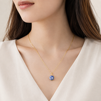Collier pendentif en sodalite naturelle enroulé sur fil, chaîne en acier inoxydable, or et argent, pour usage quotidien