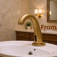 Robinet de lavabo intelligent infrarouge tout en cuivre transfrontalier à détection automatique, monotrou eau froide, finition antique, nouveau modèle