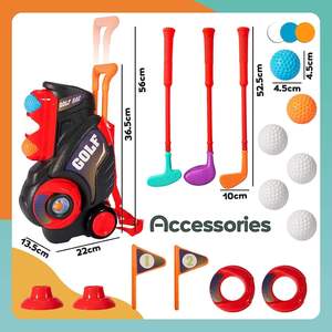 Ensemble de golf pour tout-petits garçons et filles, <span class=keywords><strong>chariot</strong></span> de golf amélioré pour enfants avec une conception unique de sangle d'épaule, jouets de golf pour l'intérieur et l'extérieur - Product Image 3