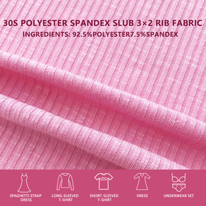 Tissu en maille côtelée verticale 3x2 en polyester et élasthanne 30S, largeur 150 cm, 230 g/m², extensible texturé pour robes, t-shirts, chemisiers - Product Image 3