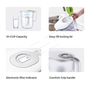 Purificador de agua ionizador alcalino con filtro, 10 tazas de capacidad, elimina el <span class=keywords><strong>cloro</strong></span>, bacterias y metales pesados - Product Image 2