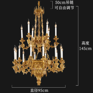 Cuivre Obélisque Base Lustre Lumières Décoration Villa Salon Suspendu Lumière Hall Sacrificiel Autel Pendentif Lampe - Product Image 4
