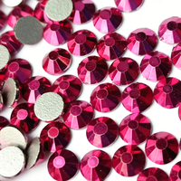 Rhinestone Kaca Warna Metalik, Flat Back Non Hotfix untuk Perhiasan, Bikini, Dekorasi DIY