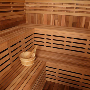 ساونا خارجية تقليدية من خشب الأرز الأحمر عالي الجودة تتسع لأربعة أشخاص مع موقد - Product Image 3