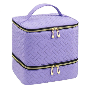 Estuche organizador de doble capa para almacenamiento de esmaltes de uñas, con capacidad para 30 botellas y lámpara de uñas, al por mayor. - Product Image 6