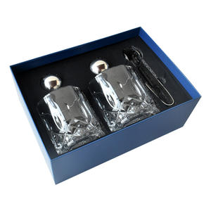 プレミアムウイスキー石ギフトセット2本ウィスキーグラス + ステンレスアイスキューブ & トング完璧なスコッチ恋人のプレゼント - Product Image 4