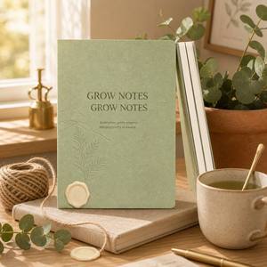 Agenda Personalizzata per la Produttività GROW NOTES Verde Salvia con Stampa a Rilievo e Angoli Arrotondati, Rilegatura Piana - Product Image 3