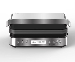 Machine à sandwich Panini avec <span class=keywords><strong>plaques</strong></span> <span class=keywords><strong>amovibles</strong></span>, gril d'intérieur sans fumée avec thermomètre à <span class=keywords><strong>viande</strong></span>, grilles électriques à contact - Product Image 6