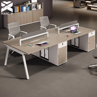 Bureau de travail moderne pour 4 à 6 personnes, table de bureau modulaire pour espace ouvert, mobilier de bureau