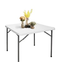 Vente en gros table pliante en plastique pour camping et pique-nique en plein air table carrée table carrée pliante pour l'intérieur cuisine domestique dîner