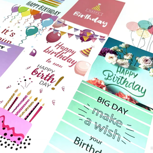 Cartes de vœux prêtes en stock Cartes cadeau de remerciement imprimées Cartes de joyeux <span class=keywords><strong>anniversaire</strong></span> avec enveloppe - Product Image 1