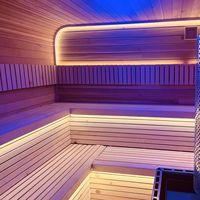 Kubus ringkas Sauna 2 orang, Hemlock, kontrol Audio & Digital Bluetooth, harga pabrik