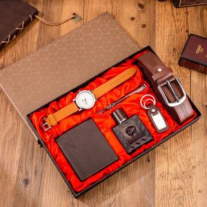 Vente en gros Coffret cadeau homme mode Montre de luxe Ceinture Cravate Portefeuille Combinaison minimaliste Ensemble 6pcs pour hommes d'affaires/ - Product Image 2
