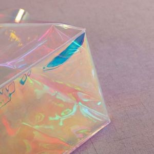 Bolsa de Mano Transparente de PVC con Holograma, Bolso de Mano Láser Transparente, Bolsas de Compras Iridiscentes Holográficas - Product Image 6