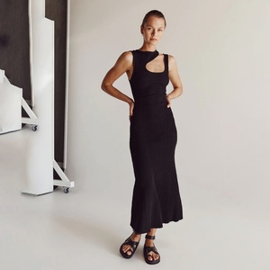 Vestidos de Punto Casuales con Cuello Irregular de Nuevo Diseño para Mujer - Product Image 2