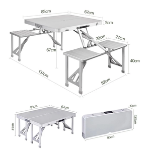 <span class=keywords><strong>Table</strong></span> de pique-nique pour camping en plein air <span class=keywords><strong>Table</strong></span> de camping légère portable <span class=keywords><strong>pas</strong></span> chère <span class=keywords><strong>Table</strong></span> de <span class=keywords><strong>valise</strong></span> pliante avec ensemble de 4 chaises - Product Image 3
