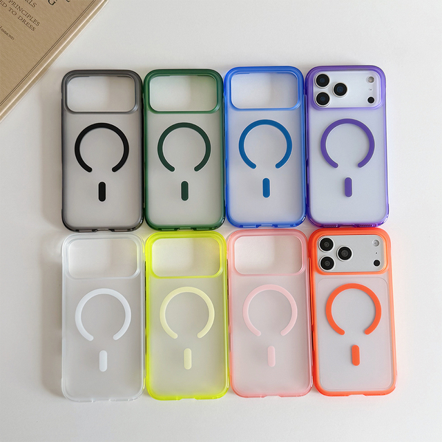 New Transparent TPU+PC Magnetic Wireless Charging Shockproof Phone case for iPhone 15 16 17 Pro Max Mobile Phone Accessories