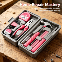Ergonomisch Ausgewogenes 24-teiliges Rosa Heimwerker-Werkzeugset für Frauen und Mädchen, Leichtes Multifunktionales Handwerkzeug-Set in Box