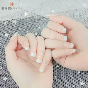 Jelly Gel Sarg 0-9 Größen Salon Ballerina French Glue Sticker Künstlicher Nagel Finger presse auf Nägeln Falscher Nagel