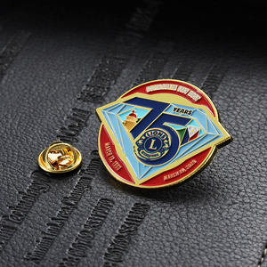 Pin de Metal de aleación de Zinc de moda de alta calidad, fabricante de fábrica, alfileres de solapa personalizados, logotipo esmaltado 2d 3D Lion Club Gold Pin - Product Image 5