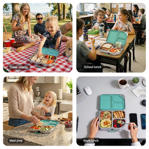 Boîte à lunch en acier inoxydable 304 pour enfants, personnalisable avec logo et couleur, étanche, rose, pour l'école, la famille et les pique-niques - Product Image 5