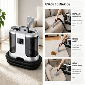 Nettoyeur vapeur portable sans sac TIK pour tissus et tapis avec fonction humide/sec pour usage hôtelier et nettoyage en profondeur - Product Image 3