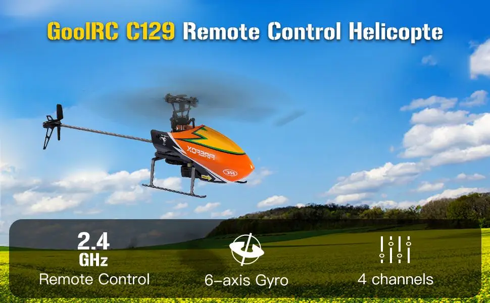 C129 RC Helicopter Four-way Fixed High Way Single Propeller Glider Helicopter 2.4G 6 Axis Gyroscope Model Toys Gift