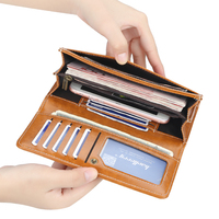 Baellerry dompet panjang lipat tiga daun semanggi empat gaya baru untuk wanita, grosir tas ponsel Vintage wanita