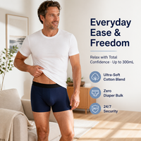 Sous-vêtements d'incontinence personnalisés avec logo, 300 ml, doux, respirants, en coton, extensibles dans 4 directions, caleçons boxers, caleçons d'incontinence