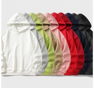 เสื้อฮู้ดดี้ผ้ากำมะหยี่เนื้อนุ่มหนัก 380GSM ทรงโอเวอร์ไซส์ ไหล่ตก สีพื้น พร้อมฮู้ด สกรีนโลโก้ได้  สำหรับผู้ชายและผู้หญิง - Product Image 4