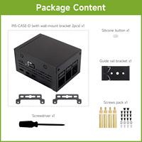 PI5-CASE-D Waveshare Casing Logam Kelas Industri untuk Raspberry Pi 5 Ruang Internal Mendukung Pemasangan Kipas Pendingin Resmi B690