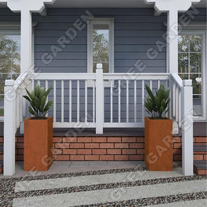 Maceta Rectangular de Metal de acero para jardín de casa exterior/interior duradera, maceta con agujeros de drenaje para decoración de Patio - Product Image 5