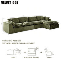 Nouvel Arrivage Canapé Cloud, Fauteuil Compressé, Ensemble de Canapés en L, Mobilier Sectionnel Moderne de Luxe à Assise Profonde et Confortable pour Salon