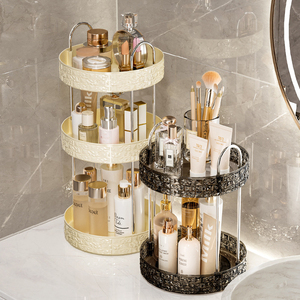 1pc Accessible Luxury <b>Rotating</b> Cosmetics Storage Box Desktop High-end Makeup Brush Storage Tube Lipstick Cosmetics Dressing - Product Image 3