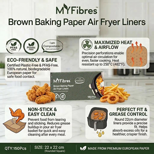Papiers de cuisson compostables sans PFAS de haute qualité pour friteuse à air chaud, accessoire de cuisson très vendu pour friteuse à air chaud - Product Image 6