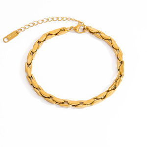 สร้อยข้อมือสแตนเลส18K ชุบทองห่วงโซ่เรขาคณิตเครื่องประดับ unisex - Product Image 5