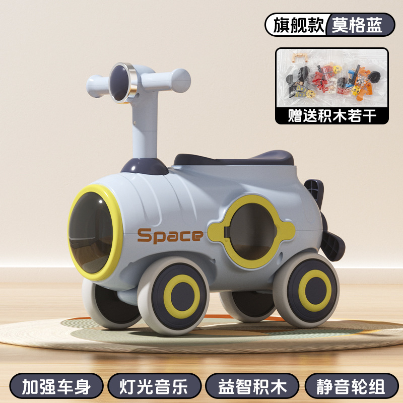 Mog Blue + Musique et lumières + Roues silencieuses + Blocs de construction gratuits