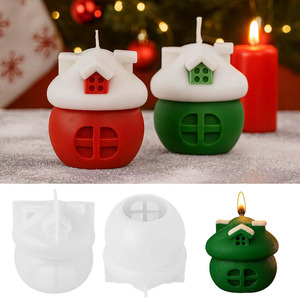 Silicone <b>Mold</b> for Christmas House <b>Candles</b>-Non-Toxic Dripless Eco-Friendly Art <b>Candle</b> <b>Molds</b> Silicone <b>Candle</b> <b>Mold</b> for Home Decor - Product Image 1