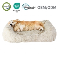 Fournisseur d'animaux de compagnie Vente en gros de luxe durable Rectangle rond pour chien Lit pour chat Lit pour chien lavable Chaud Doux Respirant