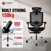 Chaise de bureau ergonomique en maille, pivotante, robuste, 150 kg, avec support lombaire réglable, GTChair Marrit X