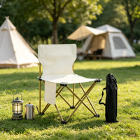 Chaise de camping pliable d'extérieur - Acier carbone léger et portable avec poche de rangement latérale pour la randonnée, la plage et le jardin