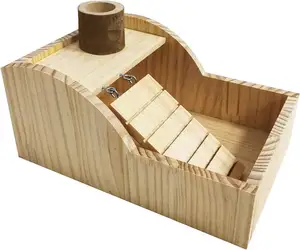 Деревянная коробка для ванны с песком для хомяка, душевая кабина, Шиншилла, пескоструйная ванна с лестницей для скалолазания