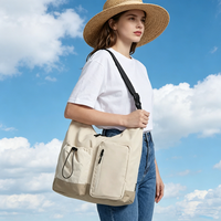 Sac bandoulière de voyage haut de gamme pour femme, sac à bandoulière multi-poches en nylon pour dames